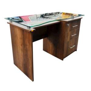 Escritorio 120CM CON Vidrio Melamine HYV